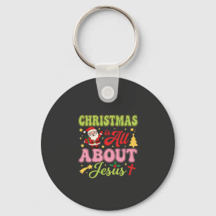 Kerstmis gaat helemaal over Jezus Retro Sleutelhanger
