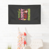 Kerstmis gaat helemaal over Jezus Retro Spandoek (Insitu)