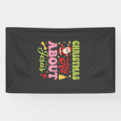 Kerstmis gaat helemaal over Jezus Retro Spandoek (Horizontaal)
