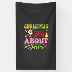 Kerstmis gaat helemaal over Jezus Retro Spandoek