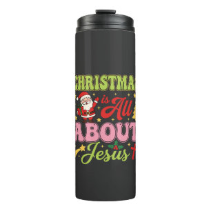 Kerstmis gaat helemaal over Jezus Retro Thermosbeker