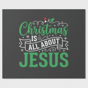 Kerstmis gaat helemaal over Jezus typografie Cadeaupapier