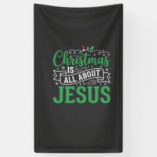 Kerstmis gaat helemaal over Jezus-typografie Spandoek