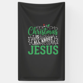 Kerstmis gaat helemaal over Jezus-typografie Spandoek