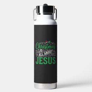 Kerstmis gaat helemaal over Jezus typografie Waterfles