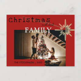 Kerstmis gaat over familie uitnodiging briefkaart