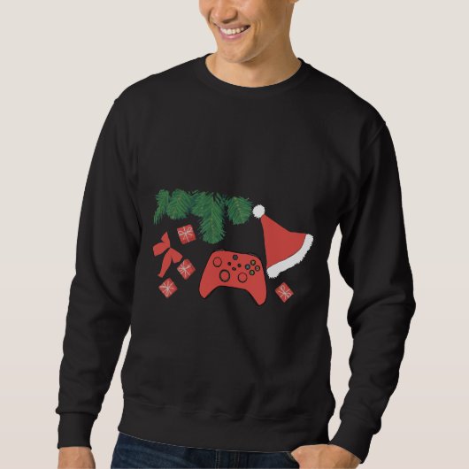 Kerstmis Gaming Controller Sweatshirt - Gamer Hol (Voorkant)