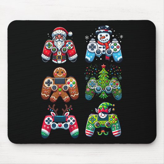 Kerstmis Gaming Controllers Kerstman Elf Kerstmis Muismat (Voorkant)
