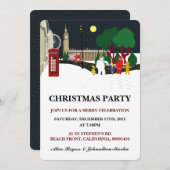 Kerstmis Gang in Londen Uitnodiging (Voorkant / Achterkant)