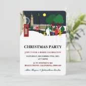 Kerstmis Gang in Londen Uitnodiging (Staand voorkant)