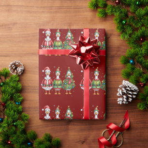 Kerstmis Gans Kerstman Eend Grappige Gans Cadeaupapier