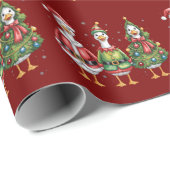 Kerstmis Gans Kerstman Eend Grappige Gans Cadeaupapier (Rol Hoek)