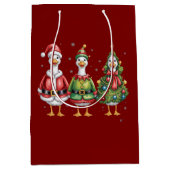 Kerstmis Gans Kerstman Eend Grappige Gans Medium Cadeauzakje (Voorkant)