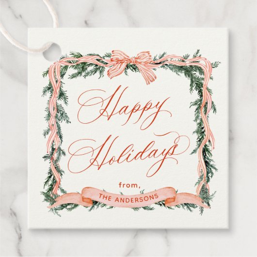 KERSTMIS GARLAND Vakantie Lijst Gift Label (Voorkant)