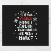 Kerstmis Geachte Kerstman voor ik het uitleg Bier Etiket (Enkel label)