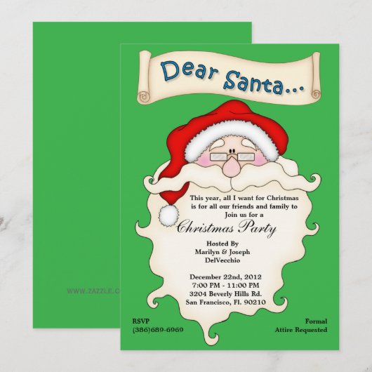 Kerstmis Geachte Santa Wish List Noite Holiday Kaart (Voorkant / Achterkant)