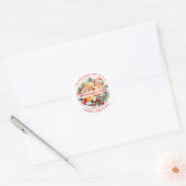 KERSTMIS Gebakken Goederen Cookies Ginger man zelf Ronde Sticker (Envelop)