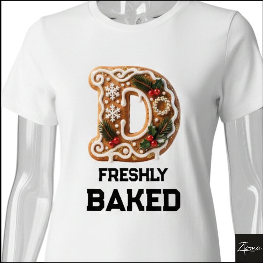 Kerstmis Gebakskoek Initiaal Letter D Tri-Blend Shirt