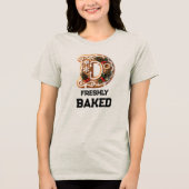 Kerstmis Gebakskoek Initiaal Letter D Tri-Blend Shirt (Voorkant)
