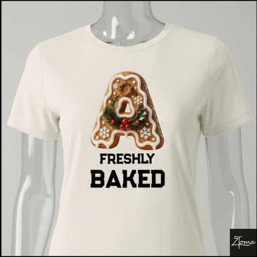 Kerstmis Gebakskoek Initiële Letter A Tri-Blend Shirt
