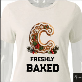 Kerstmis Gebakskoek Initiële Letter C Tri-Blend Shirt