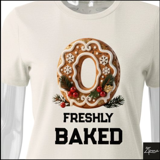 Kerstmis Gebakskoek Initiële Letter O Tri-Blend Shirt