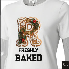 Kerstmis Gebakskoek Initiële Letter R Tri-Blend Shirt