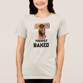 Kerstmis Gebakskoek Initiële Letter T Tri-Blend Shirt (Voorkant)
