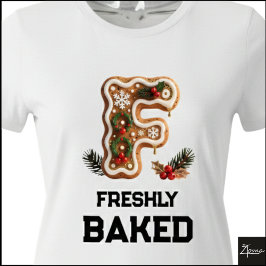 Kerstmis Gebakskool Letter F Tri-Blend Shirt