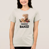Kerstmis Gebakskool Letter J Tri-Blend Shirt (Voorkant)