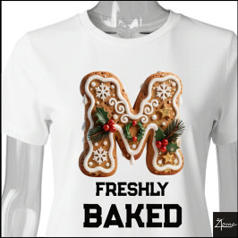 Kerstmis Gebakskrans Letter M Tri-Blend Shirt