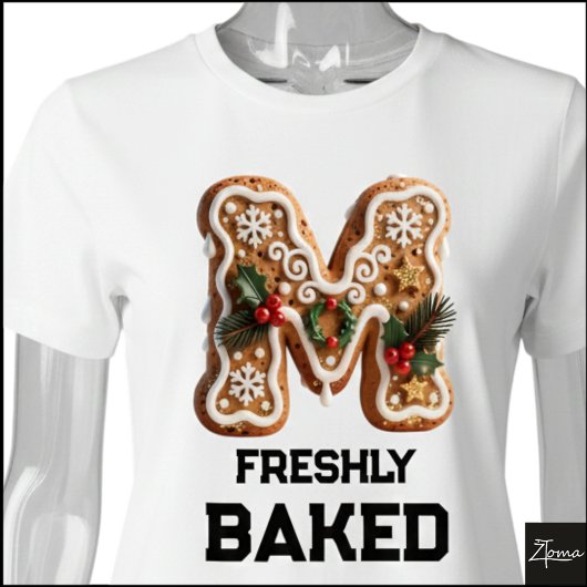Kerstmis Gebakskrans Letter M Tri-Blend Shirt