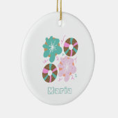 Kerstmis Gebeeldhouwde Donuts Roze Doodles Keramisch Ornament (Rechts)