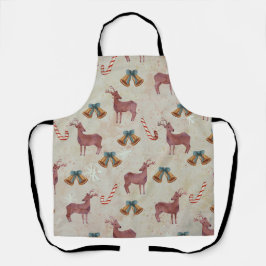 Kerstmis, gebell Deer Candy Cane Apron Schort