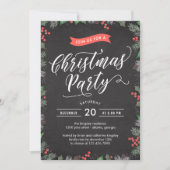 Kerstmis gebladerte EDITABLE KLEUR Party Uitnodigi Kaart (Voorkant)