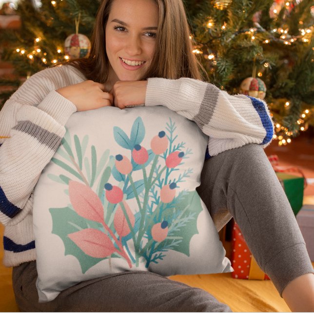 Kerstmis gebladerte kussen eenvoudige rustieke boe (Creator heeft geüpload)