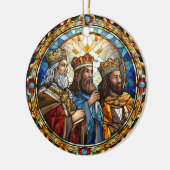 Kerstmis Geboorte Drie Wijze Mannen Keramisch Ornament (Links)