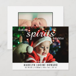 Kerstmis Geboorte Foto 'Making Spirits Brighter' Feestdagenkaart