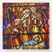 Kerstmis Geboorte Gift Glazen Onderzetter (Voorkant)