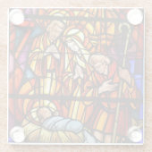 Kerstmis Geboorte Gift Glazen Onderzetter (Achterkant)