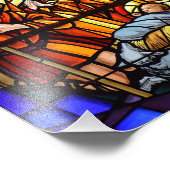 Kerstmis Geboorte Glas in lood Afbeelding Baby Jes Foto Afdruk (Hoek)