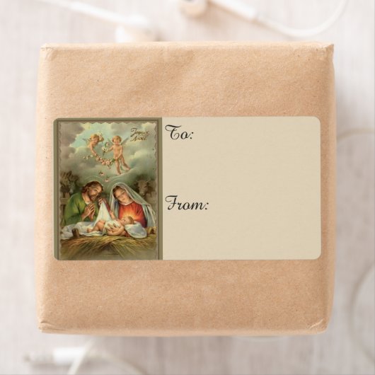 Kerstmis Geboorte Heilige Familie Etiket (Insitu)