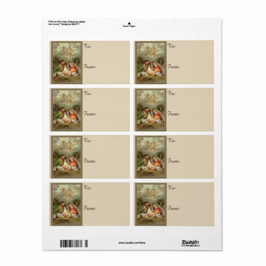 Kerstmis Geboorte Heilige Familie Etiket (Full Sheet)