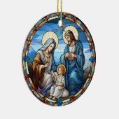 Kerstmis Geboorte Heilige Familie Keramisch Ornament (Rechts)