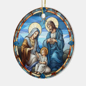 Kerstmis Geboorte Heilige Familie Keramisch Ornament (Links)