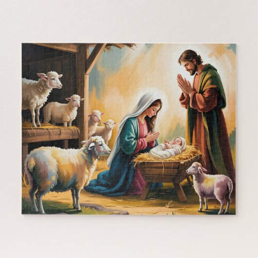 Kerstmis Geboorte Heilige Nacht Legpuzzel (Horizontaal)