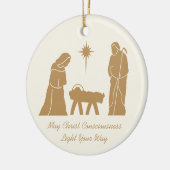 Kerstmis Geboorte Inspirerend Gezegde Gold Cream Keramisch Ornament (Links)