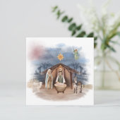 Kerstmis geboorte Jezus doop Religieus Kaart (Staand voorkant)