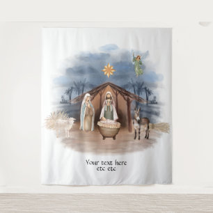 Kerstmis geboorte Jezus doop Religieus Wandkleed