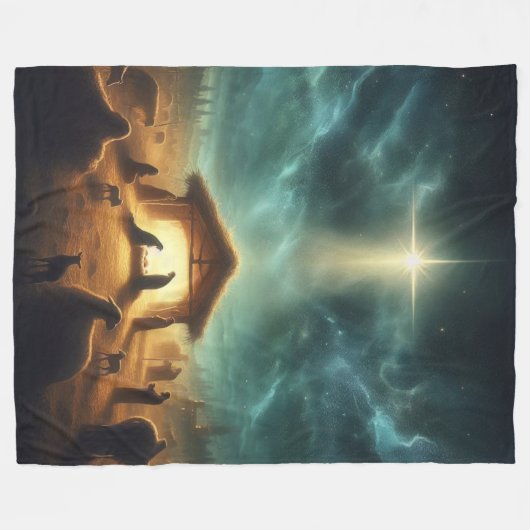 Kerstmis/Geboorte/Jezus Fleece Deken (Voorkant (Horizontaal))